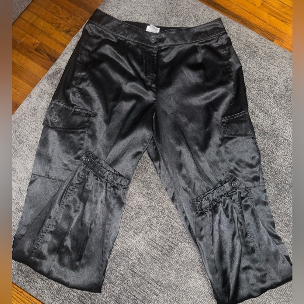 ✨ Chico’s Black Silk-Blend Cargo Jogger Pants Size 0.5 ✨ - Picture 6 of 16